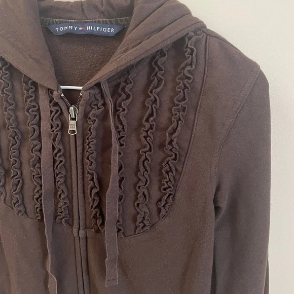Vintage  Y2K brown Tommy Hilfiger full zip hoodie - Picture 2 of 4
